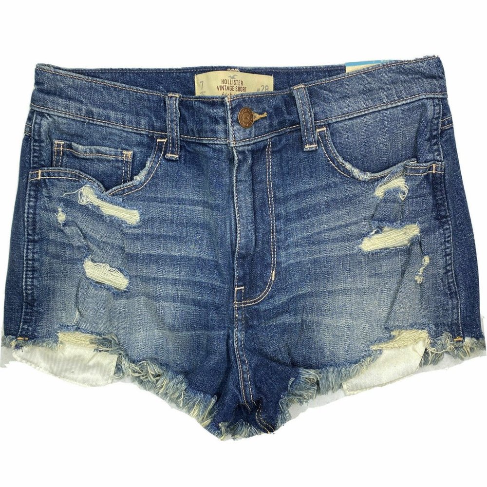 NWT Hollister Vintage-Short Womens Juniors Raw Hem